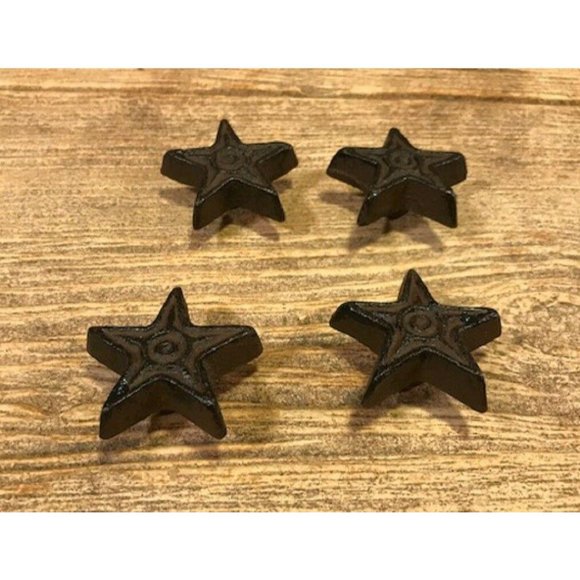 TWO Cast Iron Rustic Star Drawer Pulls 10310 - Picture 9 of 12